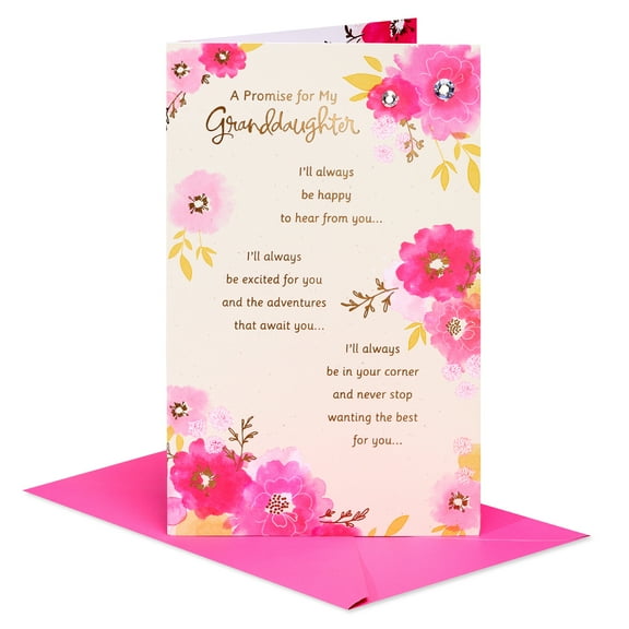 American Greetings Birthday Card for Granddaughter (Watercolor Flowers)