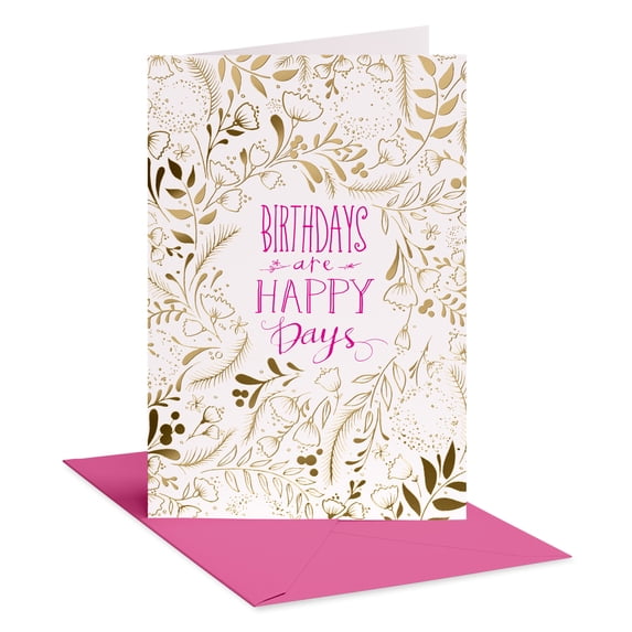 American Greetings Birthday Card for Her (Linework Flowers)