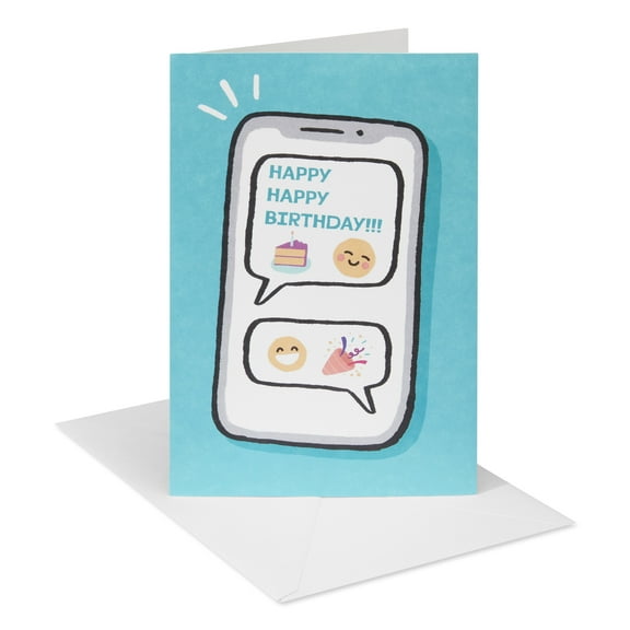 American Greetings Birthday Card for Kids (Emoji Celebration)