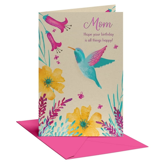 American Greetings Birthday Card for Mom (Colorful Hummingbird)