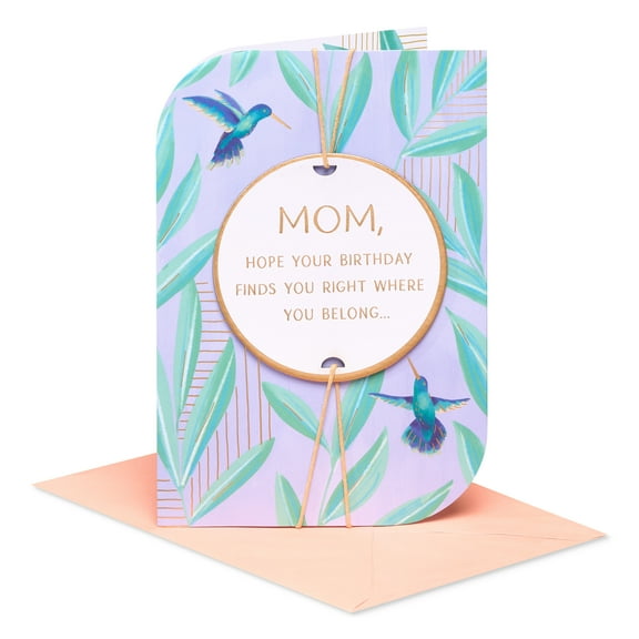 American Greetings Birthday Card for Mother (Leaves and Hummingbirds)