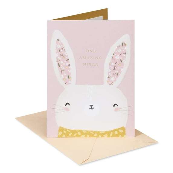 American Greetings Birthday Card for Niece (Bunny Head)