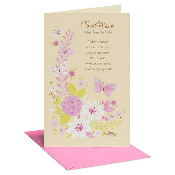 American Greetings Birthday Card for Niece (Butterflies with Florals)