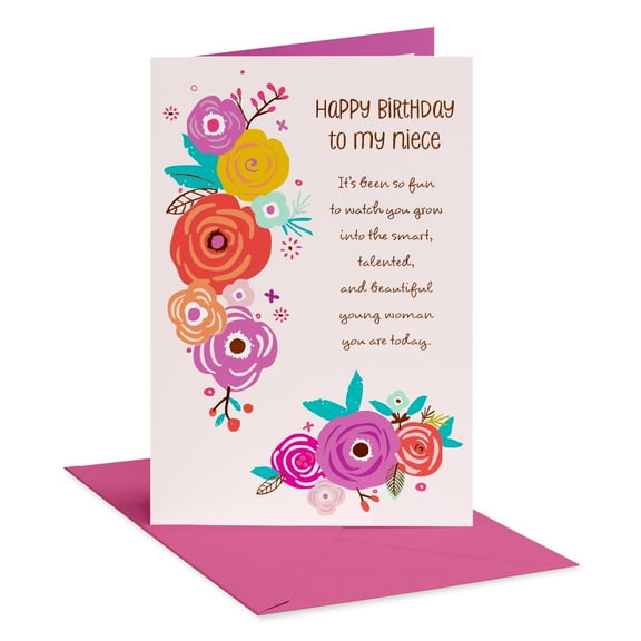 American Greetings Birthday Card for Niece (Vibrant Floral Design)