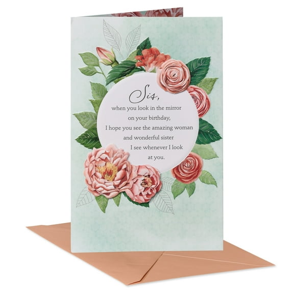 American Greetings Birthday Card for Sister (Botanical Floral)