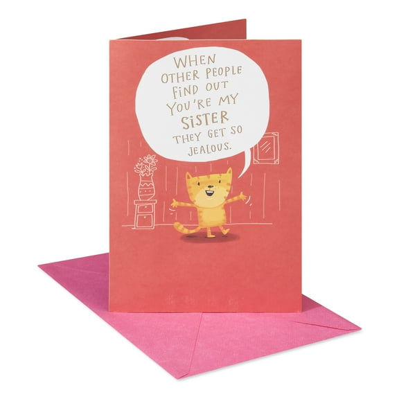 American Greetings Birthday Card for Sister (Cheerful Cat)