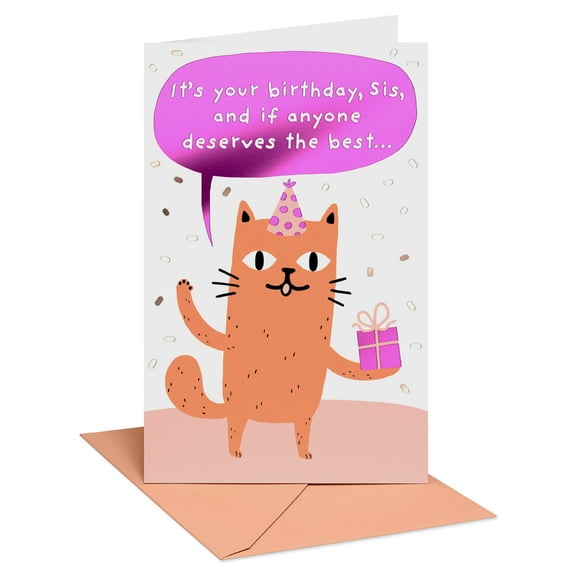 American Greetings Birthday Card for Sister (Feline Fun)