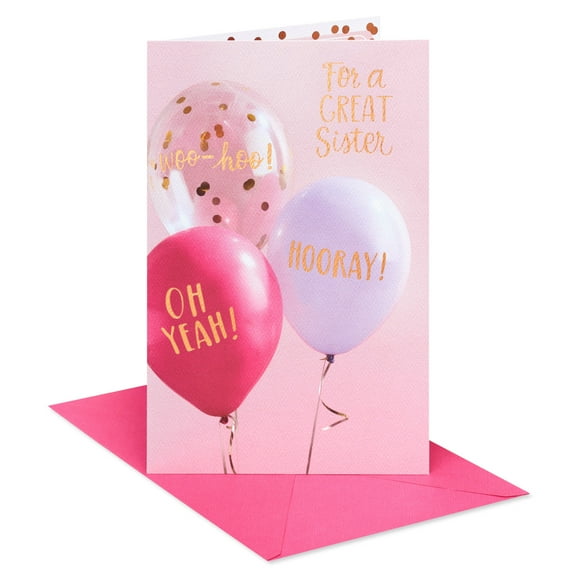 American Greetings Birthday Card for Sister (Hooray!)