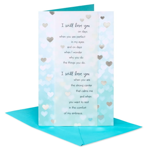American Greetings Romantic Birthday Card for Spouse (Bokeh Hearts)