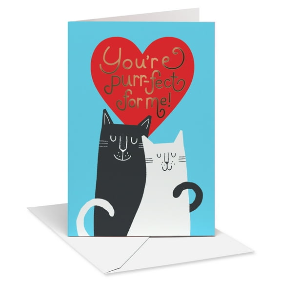 American Greetings Romantic Birthday Card for Spouse (Cat Couple with Heart)