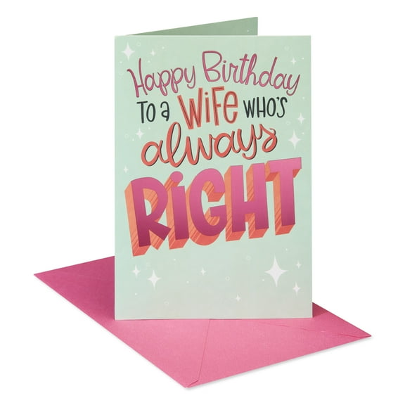 American Greetings Birthday Card for Wife (Always Right)