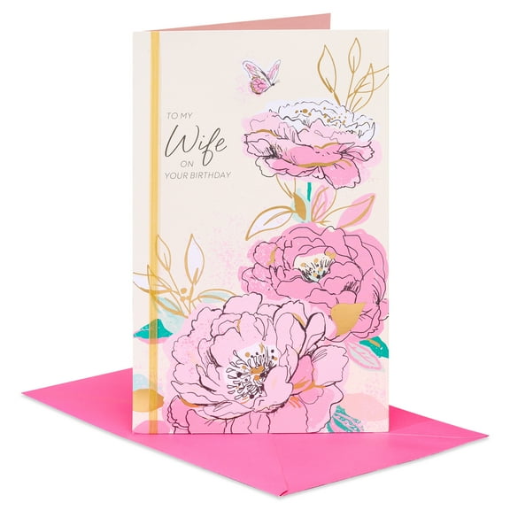 American Greetings Birthday Card for Wife (Beautiful Floral Design)