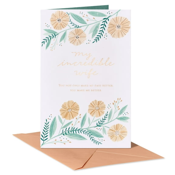 American Greetings Birthday Card for Wife (Elegant Florals)