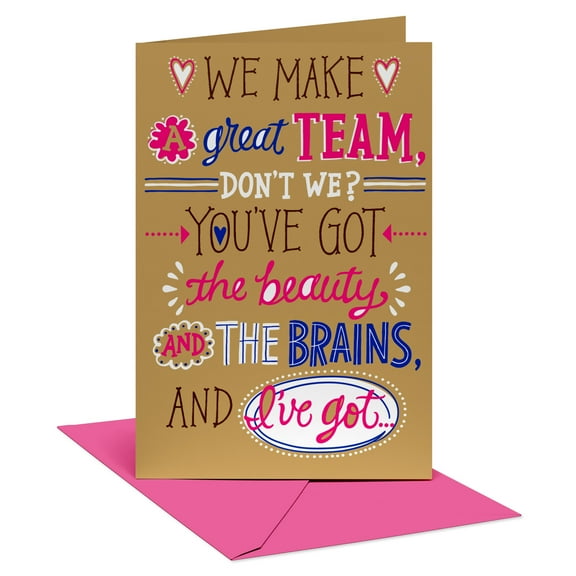 American Greetings Birthday Card for Wife (Great Team, Beautiful and Smart)
