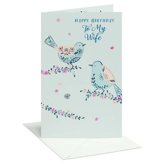 American Greetings Birthday Card for Wife (Patterned Birds)