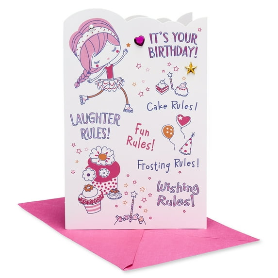American Greetings Birthday Card for Girl (Birthday Rules)