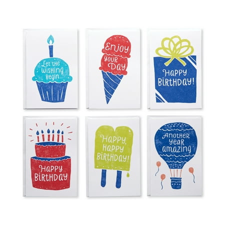 American Greetings Birthday Cards Assortment, Ink-Stamped Artwork (48-Count)