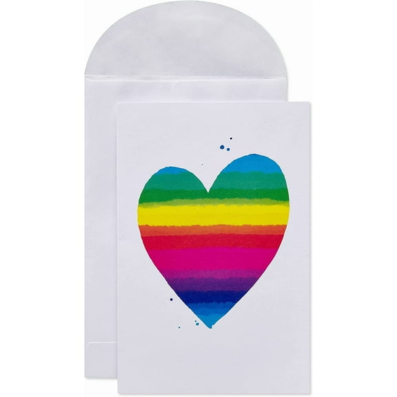 American Greetings Valentine's Day Cards with Envelopes, Blank Rainbow Heart Stationery (48-Count)