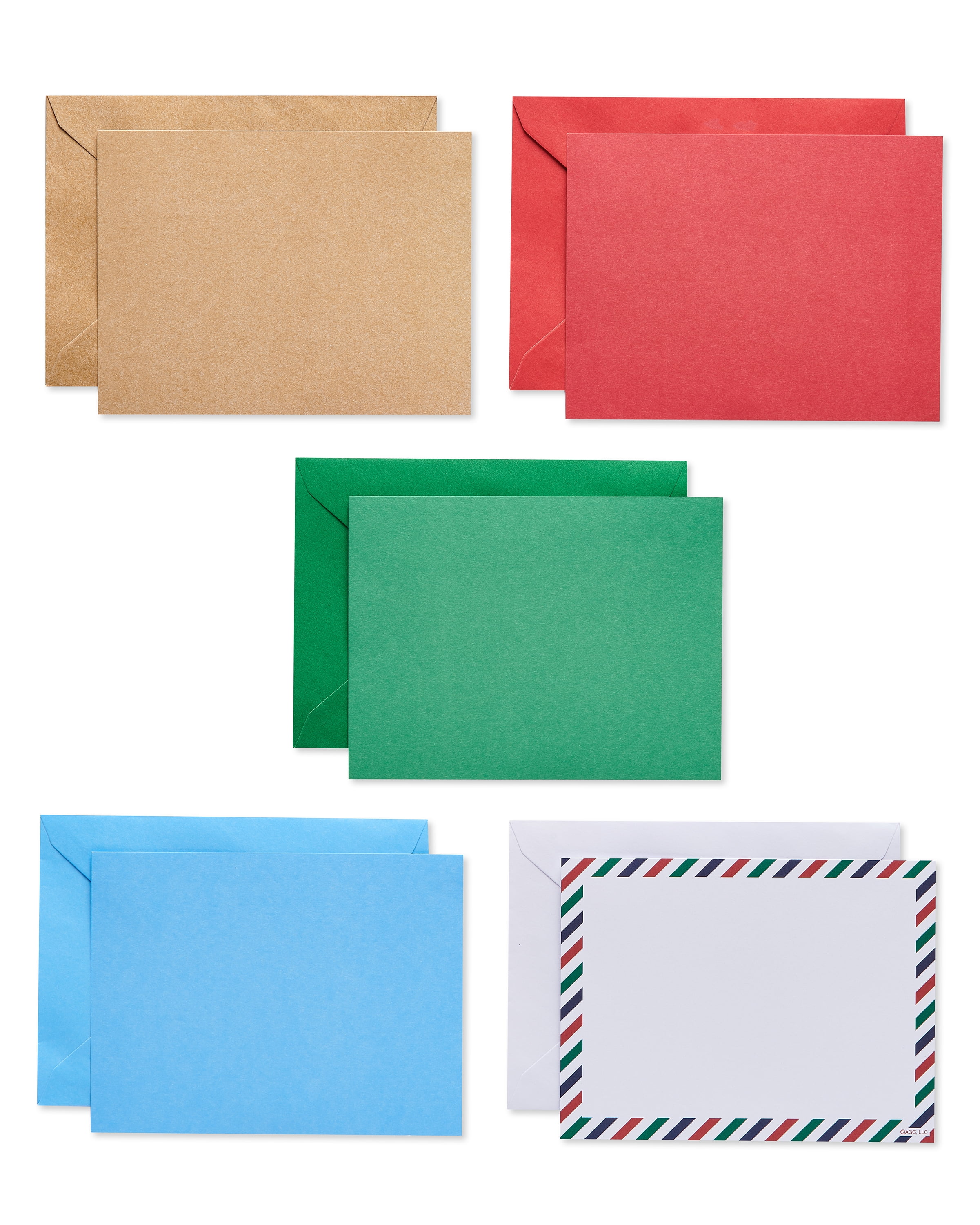 American Greetings Blank Note Cards with Envelopes, Kraft, Red, Green
