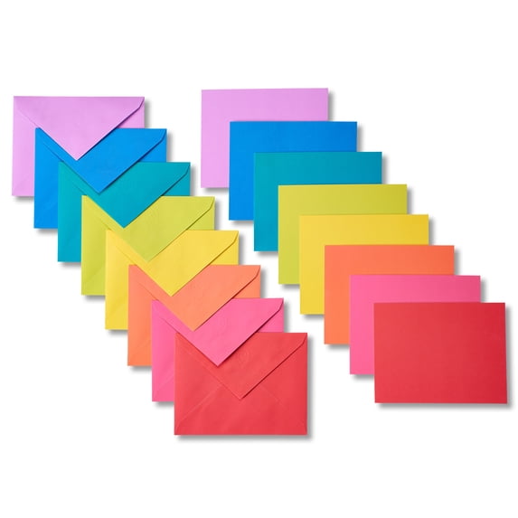 American Greetings Bulk Pack of 200 Assorted Rainbow Flat Note Cards ...