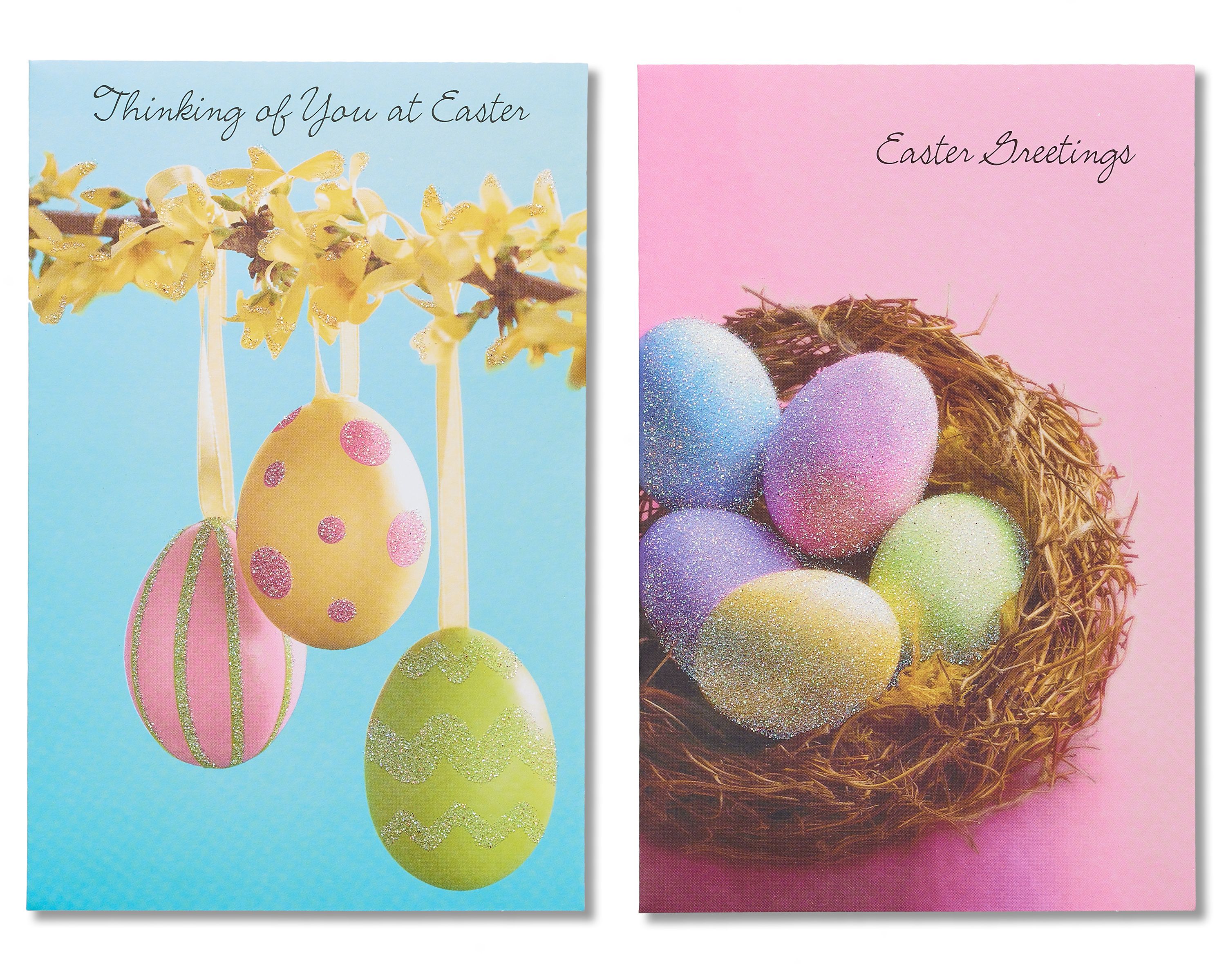 American Greetings Blue and Pink Easter Egg Cards, 6-Count
