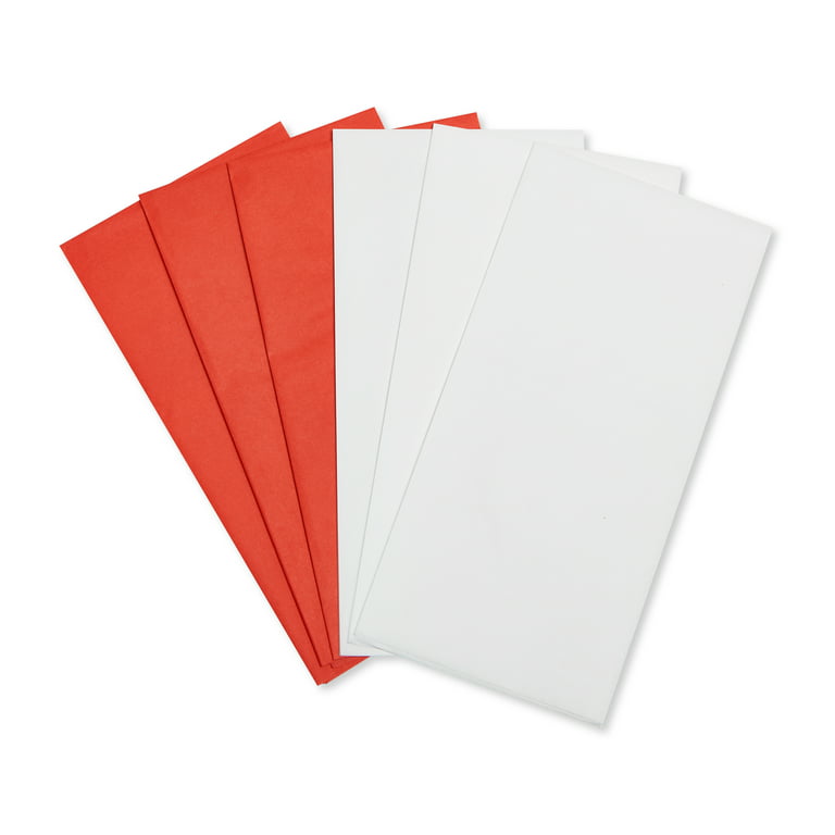 American Greetings Bulk Tissue Paper, Red and White, 20 x 20 (125-Sheets)