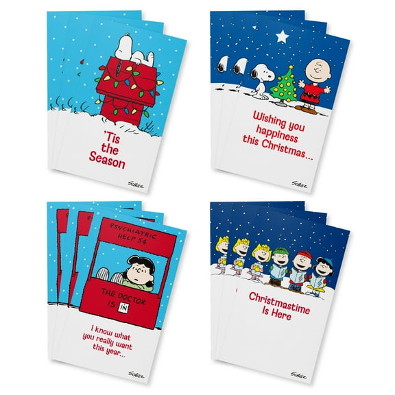 American Greetings Charlie Brown and Peanuts Gang Money/Gift Card Holders for Anyone Multi-Design (4 Designs, 12-Count)