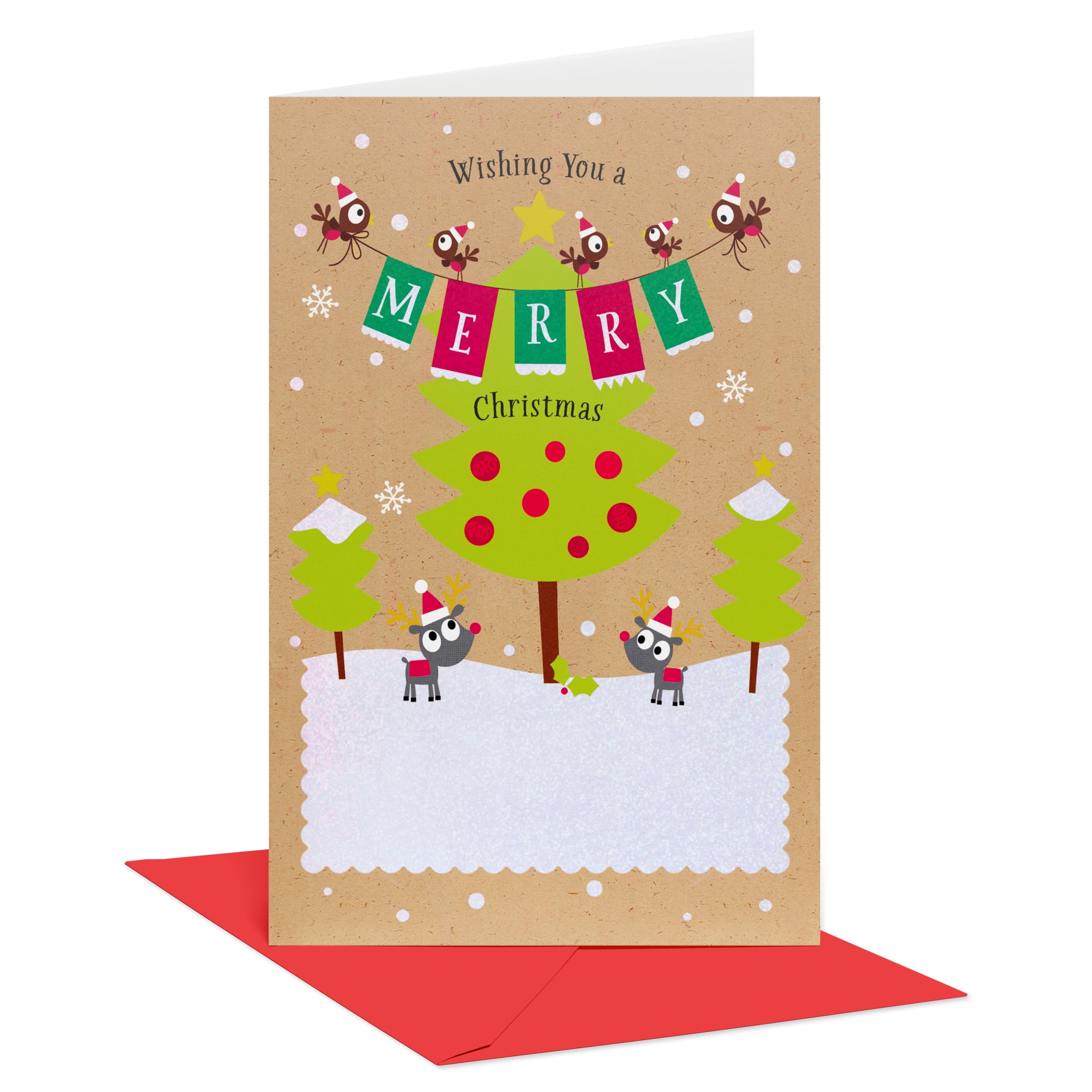 American Greetings Christmas Card for Anyone (Tinsel-draping)