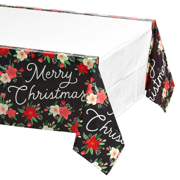 American Greetings Christmas Party Supplies, Plastic Table Cover, Florals (3-Count)