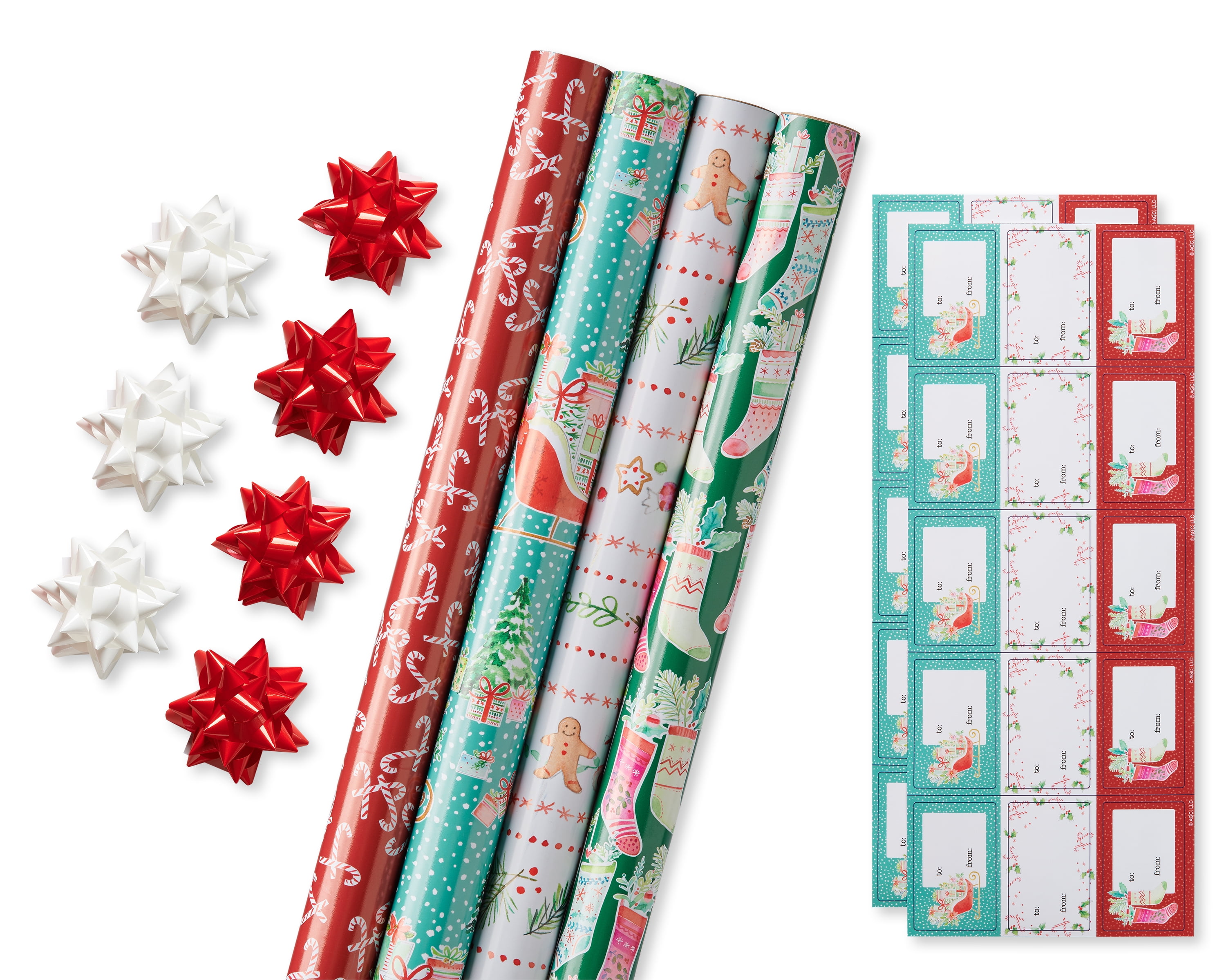 American Greetings Christmas Wrapping Paper Ensemble with Gift