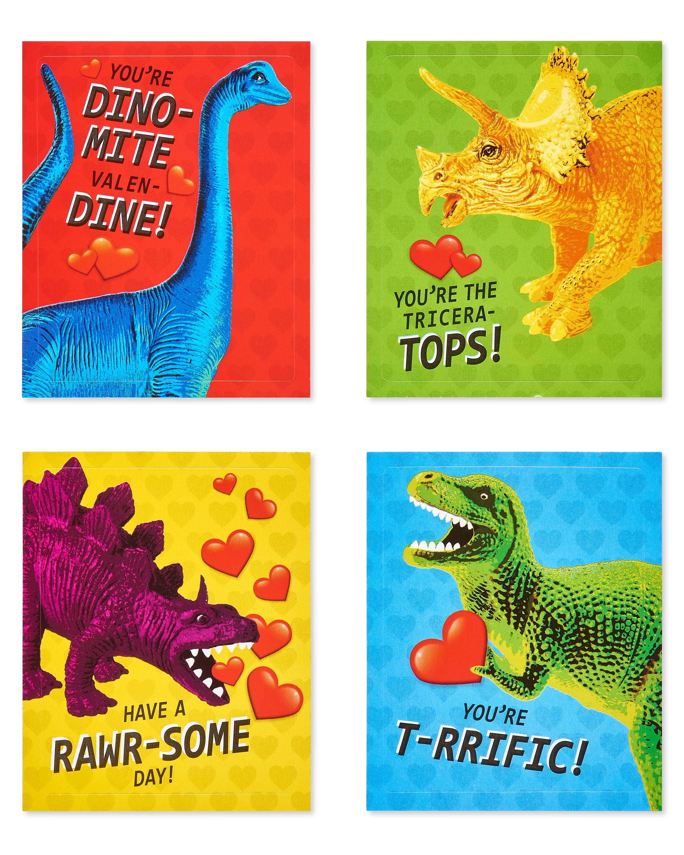 Kids Classroom School Valentines Day Cards with Toy or Sticker, Boy Girls  Tweens