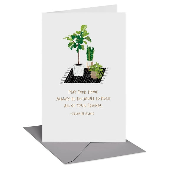 American Greetings Congratulations New Home Card for Anyone (House Plants on Rug)