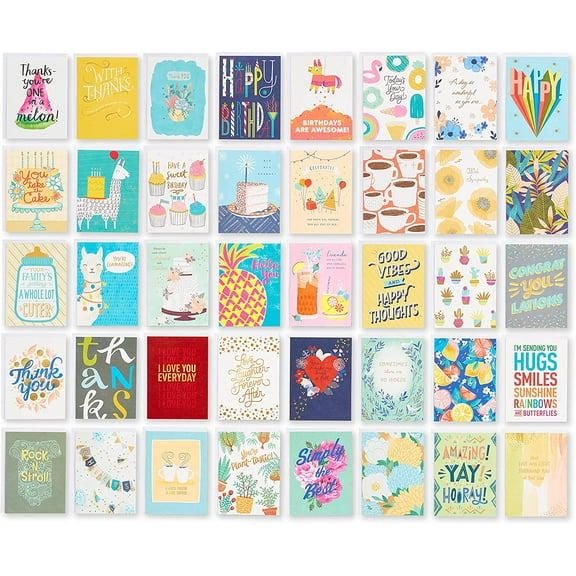 American Greetings Deluxe All Occasion Cards with Envelopes - Birthday, Thanks, Congrats and More (40-Count)