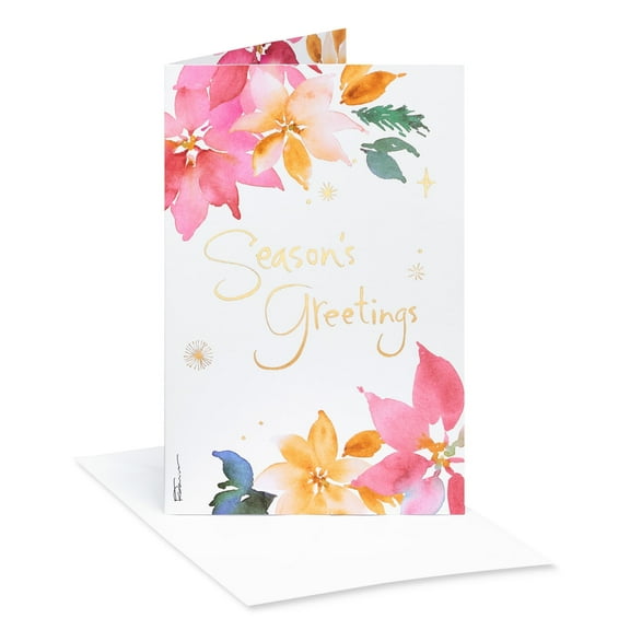 American Greetings Deluxe Blank Christmas Cards Boxed with Envelopes by Kathy Davis, Seasons Greetings (12-Count)