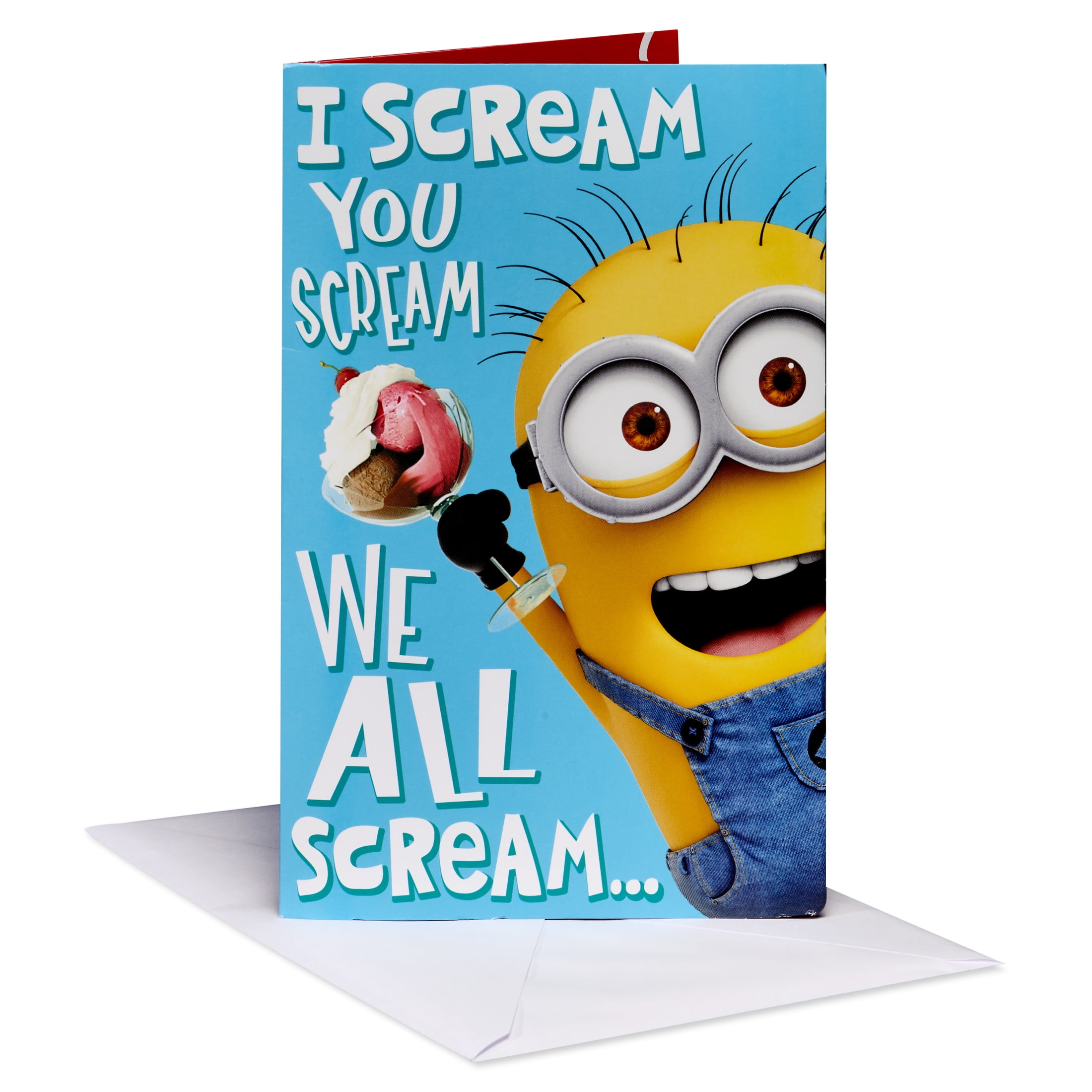 American Greetings Despicable Me Minions Birthday Card for Kids (We All Scream)