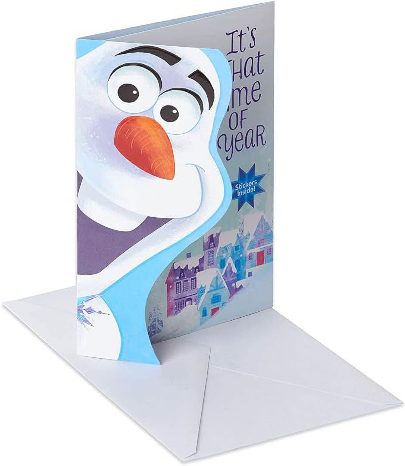 American Greetings Disney Holiday Card with Stickers for Kids (Frozen