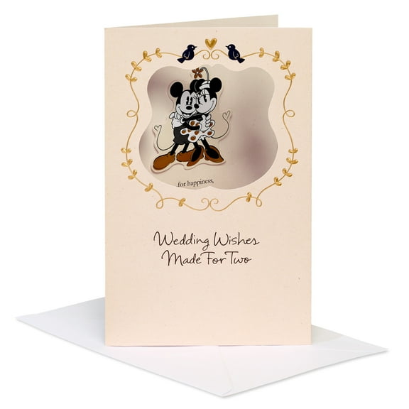 American Greetings Disney Mickey and Minnie Wedding Card for Bride and Groom (Wedding Wishes for Two)