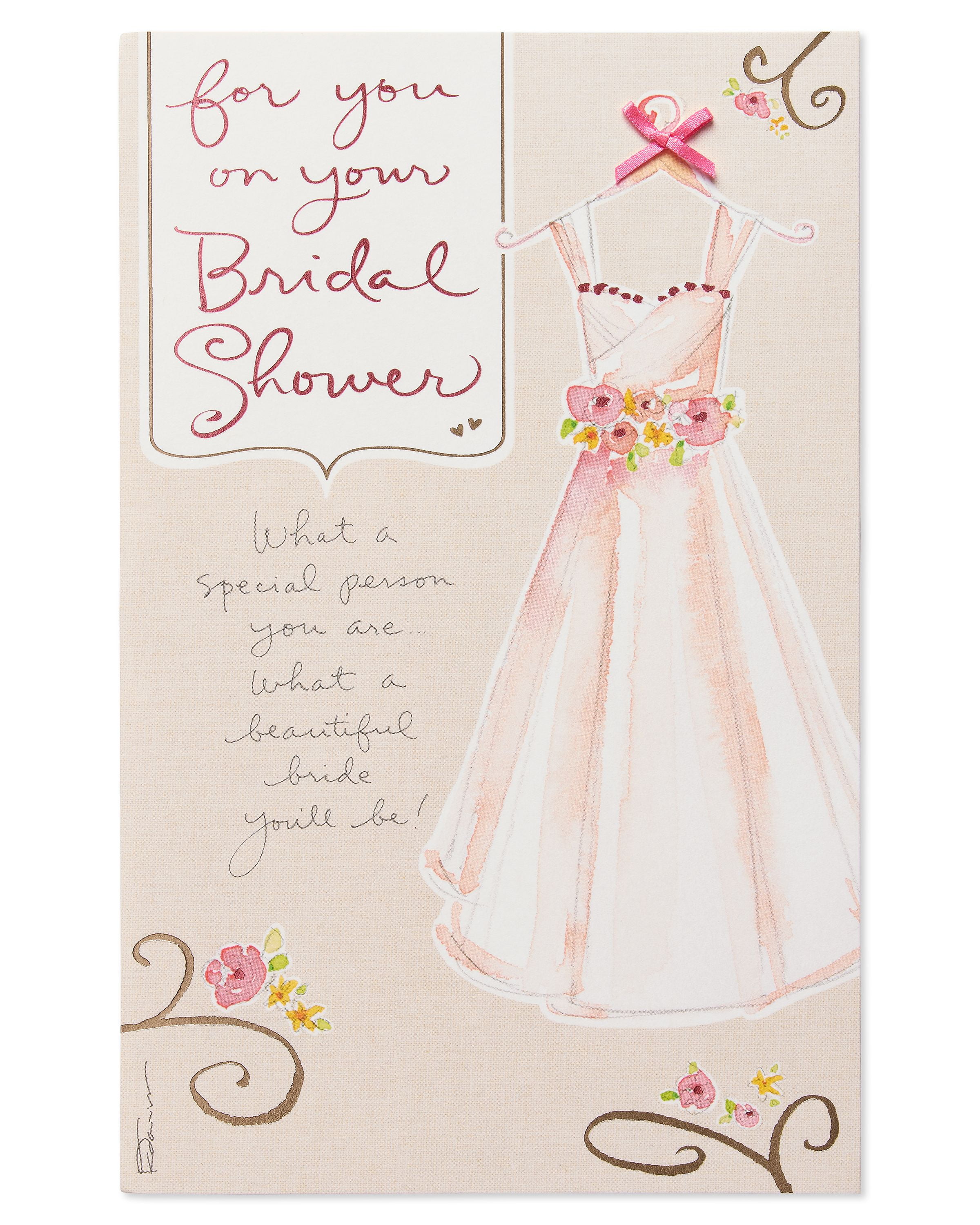 American Greetings Dress Happy Bridal Shower Wedding Card with Foil
