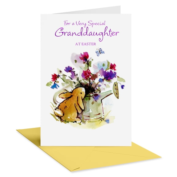 American Greetings Easter Card for Granddaughter (Watering Can)