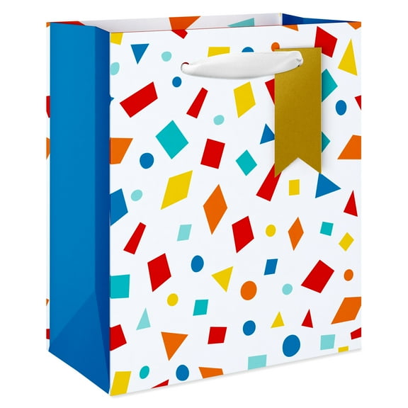 American Greetings Everyday Small Gift Bag, Confetti On White with Tag (5.5" x 6.5" x 3") 1-Count