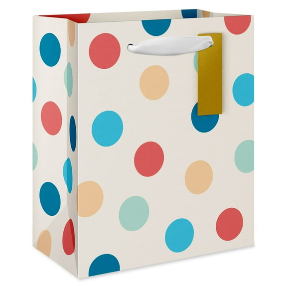 American Greetings Everyday Small Gift Bag, Mutli Dot Ivory with Tag (5.5" x 6.5" x 3") 1-Count