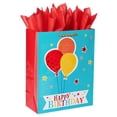 thumbnail image 1 of American Greetings Extra-Large Birthday Balloons Gift Bag with Tissue Paper; 1 Gift Bag and 6 Sheets of Tissue Paper, 1 of 3