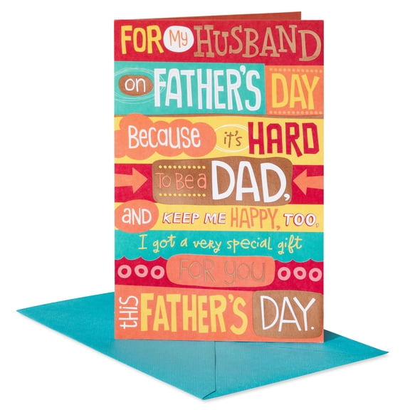 American Greetings Funny Father's Day Card for Husband, Bold Typography Design, Includes Envelope