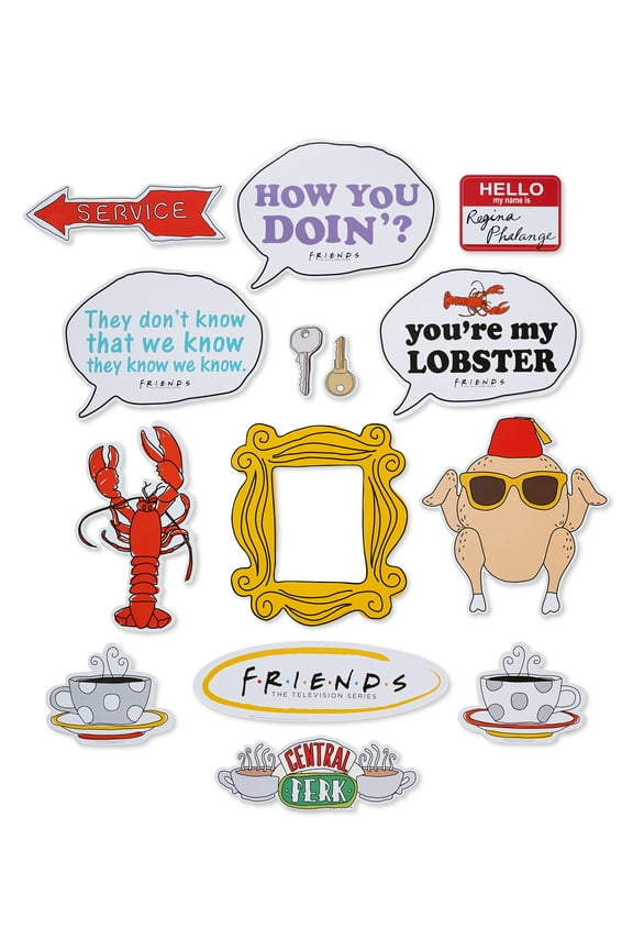 Friends Party Supplies, Photo Booth Kit, 14 pieces