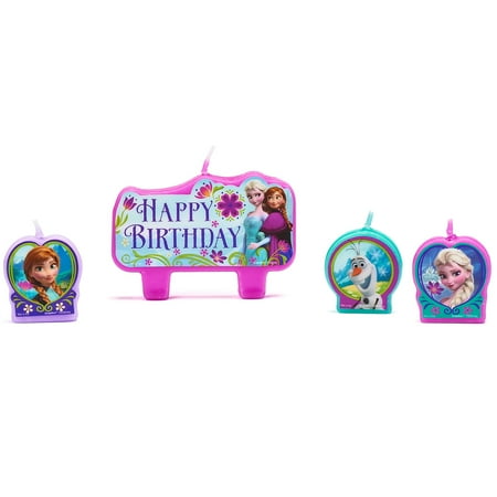 American Greetings Frozen Multi-color Birthday Candles, 4 Pieces