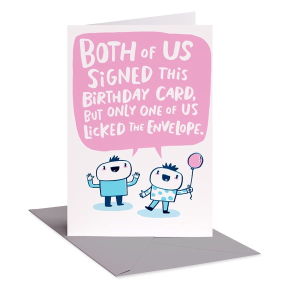 American Greetings Funny Birthday Card from Both of Us (Envelope Lick)