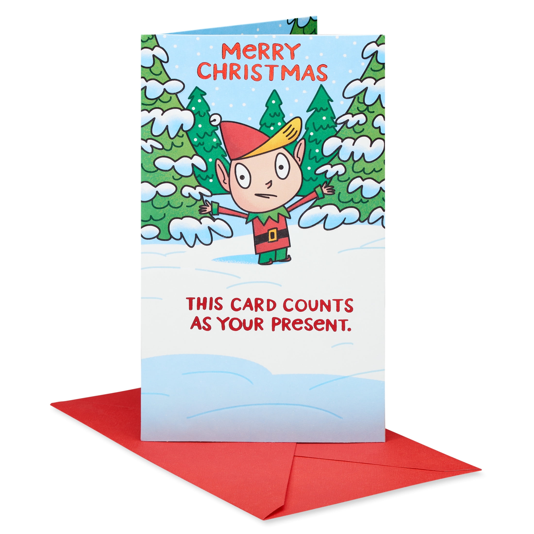 American Greetings Funny Christmas Money and Gift Card Holder, Santa's Elves (Your Present)