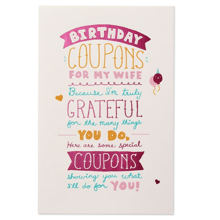 american-greetings-funny-coupons-birthday-card-for-wife-with-foil-walmart-com for Free Printable Birthday Cards For Wife Funny American Greetings Funny Coupons Birthday Card for Wife with Foil - Walmart.com for Free Printable Birthday Cards For Wife Funny