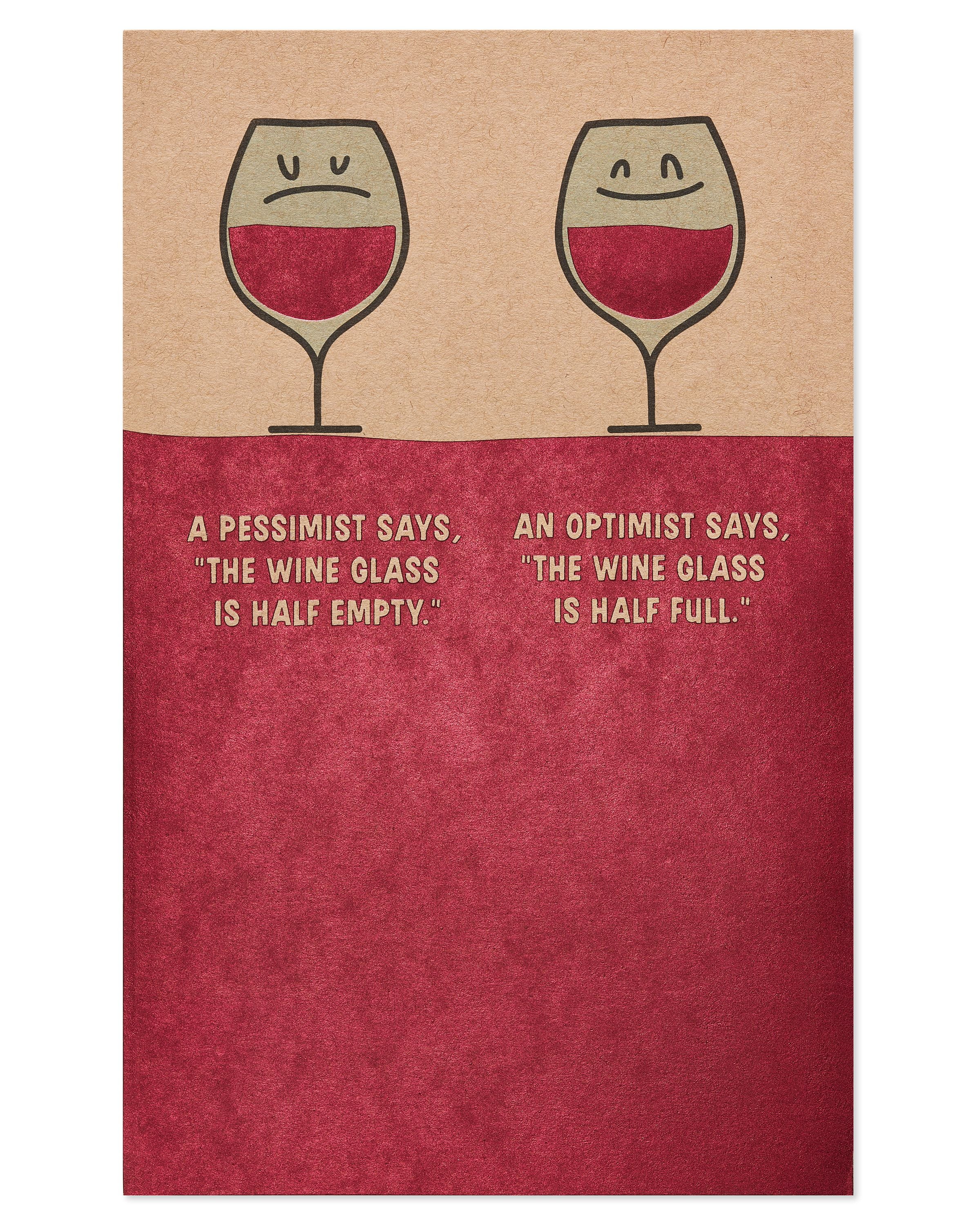 American Greetings Funny Free Wine Birthday Card with Foil