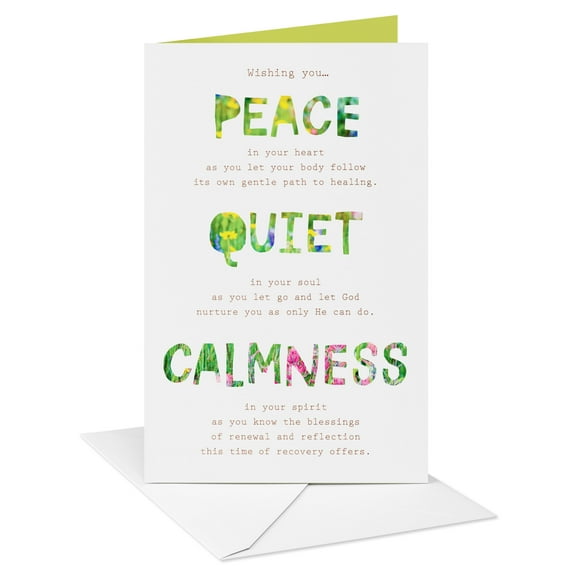 American Greetings Religious Get Well Soon Card (Peace and Calmness)